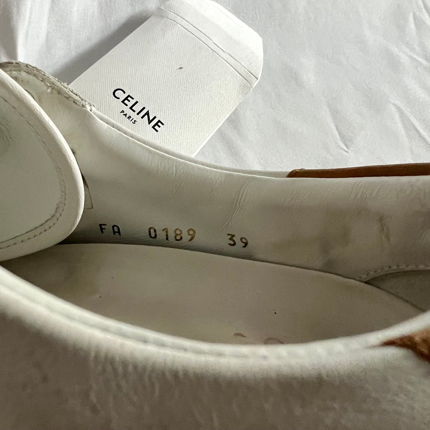 Celine Triomphe Low Lace Up Sneaker in Calfskin