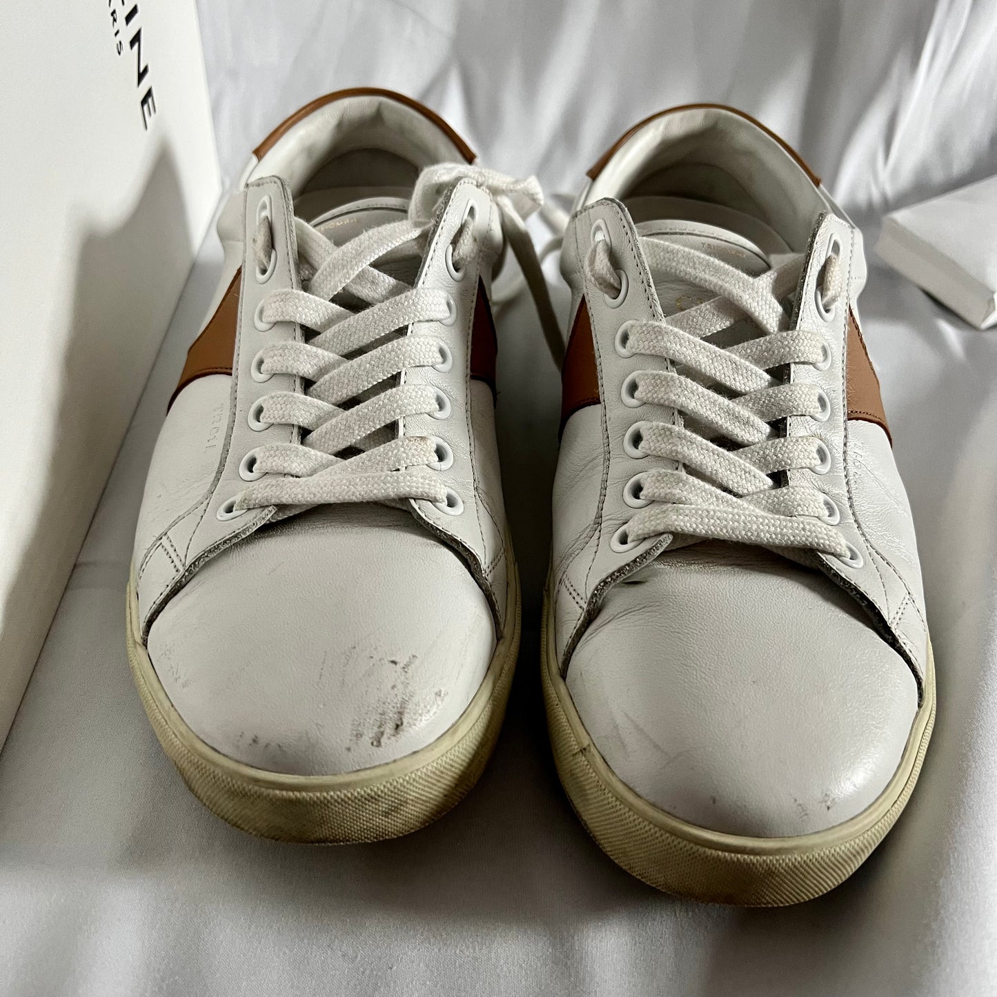 Celine Triomphe Low Lace Up Sneaker in Calfskin